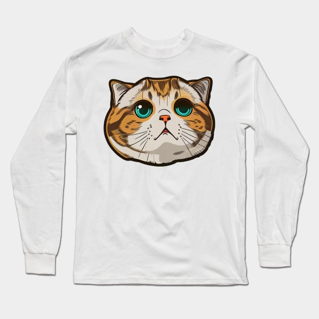 Scottish Fold Head Long Sleeve T-Shirt by ZUCCACIYECIBO